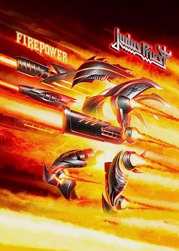 Displate - Poster aus Metall - Magnet-Montage - Judas Priest - Album Cover Art - Firepower Cover - Größe L - 67,5x48cm Matt von Displate