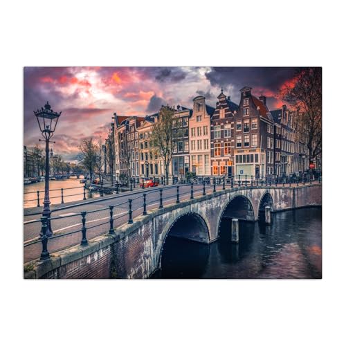 Displate - Poster aus Metall - Magnet-Montage - World Class Photos - Landscapes - Amsterdam 67.5 cm x 48 cm von Displate