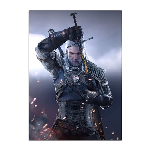 Displate Witcher 3 Metal Poster The Witcher Poster Witcher 3 Poster The Witcher Merchandise Magnet-Montage - Witcher 3 - Wild Hunt Characters - Geralt Sword - 32x45cm Displate Witcher 3 Metal Poster The Witcher Poster Witcher 3 Poster The Witcher Merchandise Magnet-Montage - Witcher 3 - Wild Hunt Characters - Geralt Sword - 32x45cm von Displate