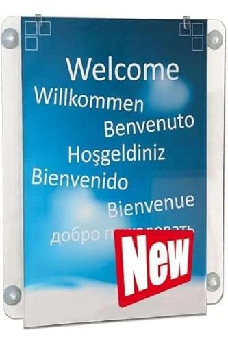 DisplayLager Acrylrahmen mit Saugnapf für Fenster doppelseitig horizontal - A4, Transparent, Acryl, Einfügen von oben oder Seite, Snapframe-Serie, 39,5 cm x 21,5 cm DisplayLager Acrylrahmen mit Saugnapf für Fenster doppelseitig horizontal - A4, Transparent, Acryl, Einfügen von oben oder Seite, Snapframe-Serie, 39,5 cm x 21,5 cm von DisplayLager