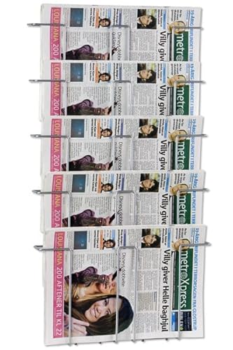 DisplayLager - Wandhalter für Prospekte/Zeitschriften/Magazine (5 x A3) von DisplayLager