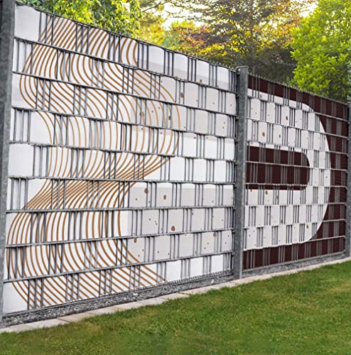 Displayhersteller MyMaxxi Zaunsichtschutz - Bronze Wellen - Sichtschutzstreifen für Doppelstabmattenzaun - Windschutz Sonnenschutz Blickdicht - Sichtschutz Garten Teil2-9 Streifen - 250x180cm von Displayhersteller