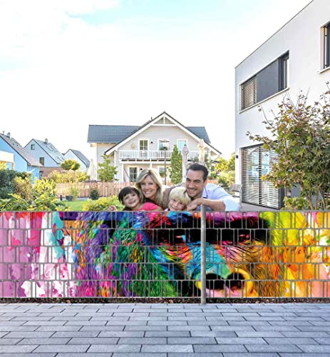 Displayhersteller MyMaxxi Zaunsichtschutz - Bunter Gorilla - Sichtschutzstreifen für Doppelstabmattenzaun - Windschutz Sonnenschutz Blickdicht - Sichtschutz Garten Teil2-5 Streifen - 250x100cm Displayhersteller MyMaxxi Zaunsichtschutz - Bunter Gorilla - Sichtschutzstreifen für Doppelstabmattenzaun - Windschutz Sonnenschutz Blickdicht - Sichtschutz Garten Teil2-5 Streifen - 250x100cm von Displayhersteller