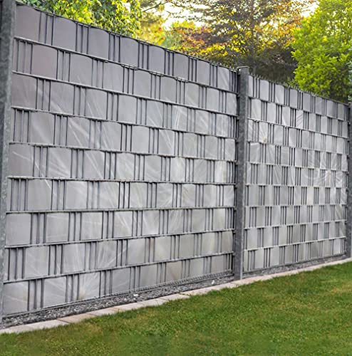 Displayhersteller MyMaxxi Zaunsichtschutz - Helle Pusteblumen - Sichtschutzstreifen für Doppelstabmattenzaun - Windschutz Sonnenschutz Blickdicht - Sichtschutz Garten Teil1-9 Streifen - 250x180cm von Displayhersteller