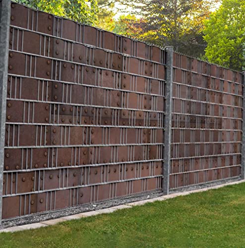 Displayhersteller MyMaxxi Zaunsichtschutz - Rostiger Stahl - Sichtschutzstreifen für Doppelstabmattenzaun - Windschutz Sonnenschutz Blickdicht - Sichtschutz Garten Teil2-9 Streifen - 250x180cm von Displayhersteller