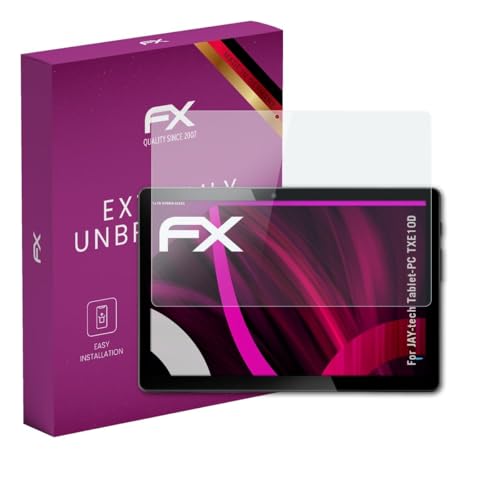 atFoliX Glasfolie kompatibel mit JAY-tech Tablet-PC TXE10D Panzerfolie, 9H Hybrid-Glass FX Schutzpanzer Folie von atFoliX