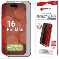 DISPLEX Privacy Full Cover Panzerglas (10H) für Apple iPhone 16 Pro Max von Displex