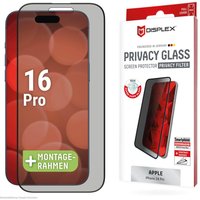 DISPLEX Privacy Full Cover Panzerglas (10H) für Apple iPhone 16 Pro von Displex