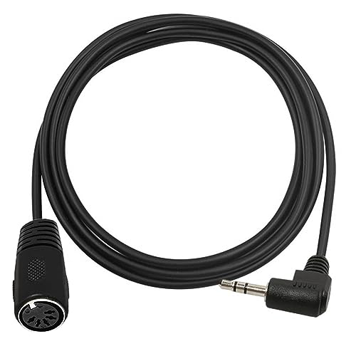 MIDI Din 5 Pin Buchse auf 90 Grad 3.5mm 1/8'' Stecker TRS Stereo Jack Audio Kabel, Discool 5 Pin DIN Kabel für Lautsprecher, Verstärker, Mixe, MIDI Keyboard(0.5M/1.7FT) von Disscool