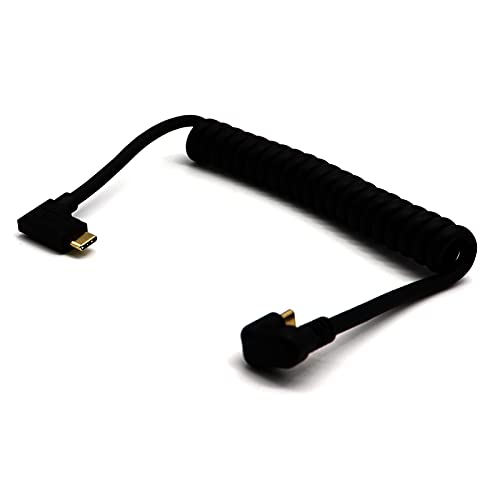 U-förmiges USB-C-auf-USB-C-Federkabel, Disscool 4K @ 60 Hz, 10 Gbits, Typ C-Stecker, 180 Grad auf Typ C 3.1 C Stecker, 90 Grad Datenspulen-Verlängerungskabel für Monitore/Tablets (1,2 m) von Disscool