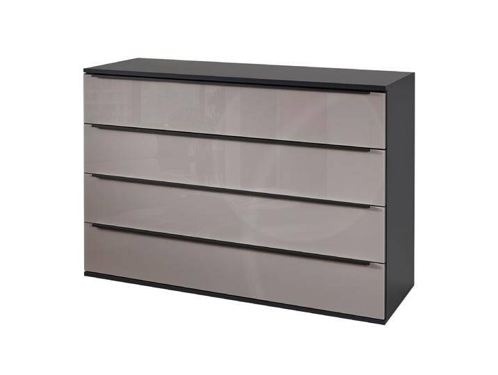 Disselkamp Glassystem Kommode mit 4 Schubkästen Front mit Glasauflage oder Holzfurnier wählbar von Disselkamp