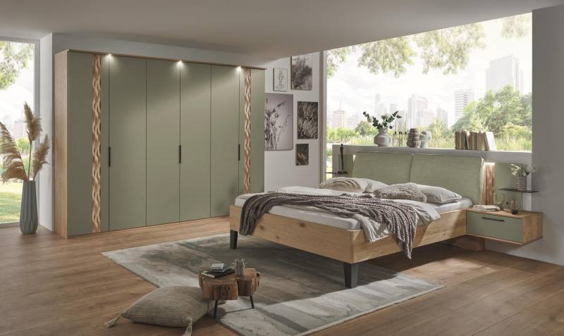 Disselkamp Luxus-Schlafzimmer CALLAO in 5844 Balkeneiche/Jungle green von Disselkamp