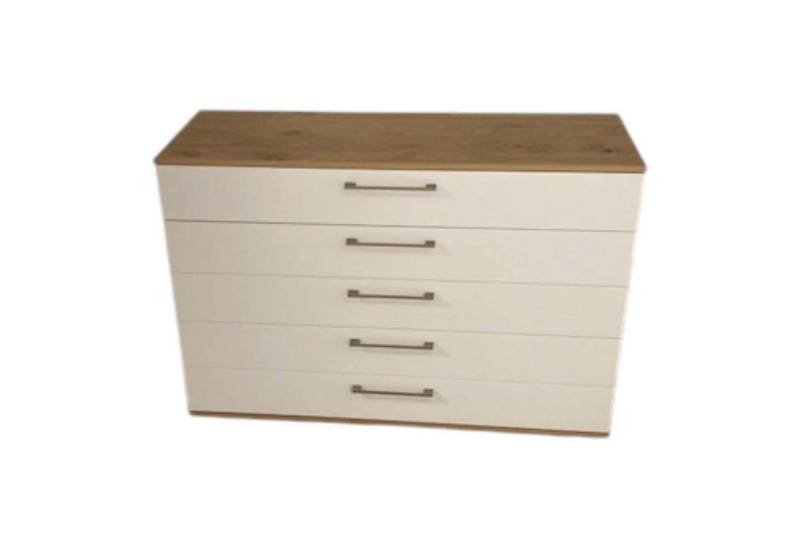 Disselkamp Sideboard Kommode Studioline Lack Weiß Abdeckplatten Balkeneiche von Disselkamp