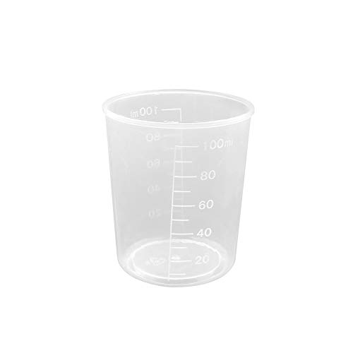 Distinct® 10 stücke 100ml Kunststoff Küche Backen/Labor Messbecher Flüssigkeit Behälter Messen Werkzeuge mit Skala von Distinct