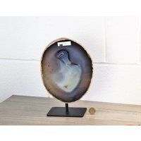3 Große Achat-Kristall-Natur-Geode Auf Dem Ständer von DistinctionCrystals