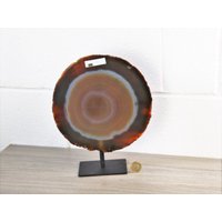 4 Große Achat-Kristall-Natur-Geode Auf Dem Ständer von DistinctionCrystals