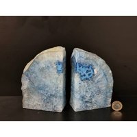 Ab32 Achat Quarz Kristall Buchsends Blau von DistinctionCrystals