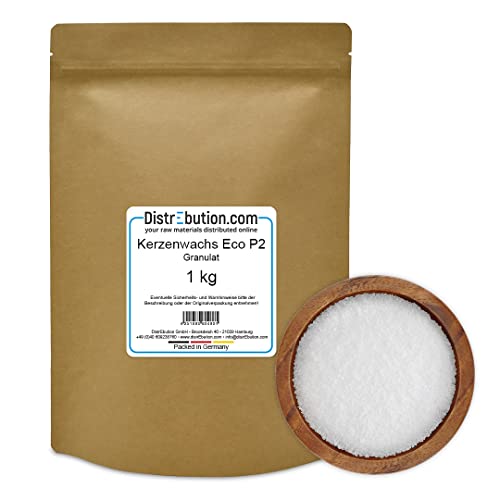 1 kg Kerzenwachs Eco P2, gebrauchsfertiges Kompositionswachs für Behälterkerzen, Kerzen gießen von DistrEbution
