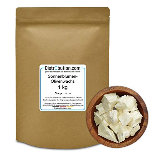 Sonnenblumenwachs mit Olivenwachs 1kg natürliches Kerzenwachs zum Kerzen gießen von DistrEbution