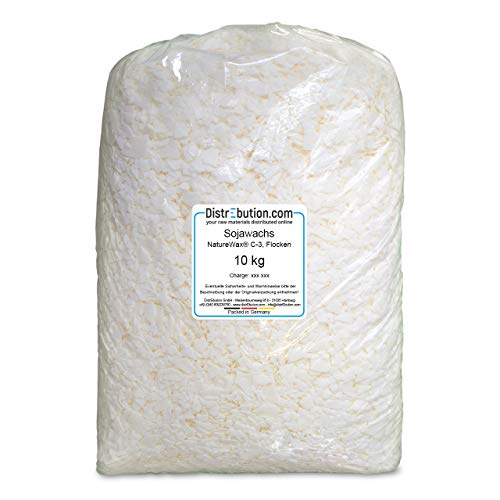 Sojawachs Flocken 10 kg NatureWax® C-3 natürliches Wachs für Kerzen gießen Kerzenwachs Kerzenherstellung von DistrEbution.com