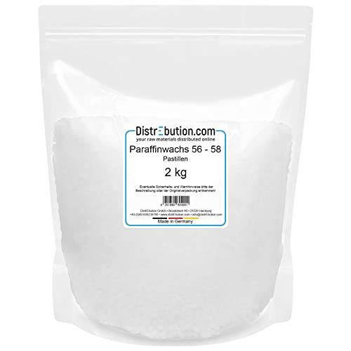 Paraffinwachs für Kerzen 2kg Kerzenwachs in Pastillen Made in Germany 56-58°C von DistrEbution