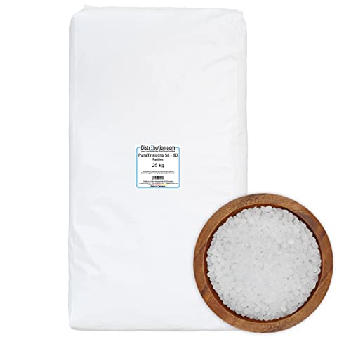 Paraffinwachs Pastillen 25kg Schmelzpunkt 58-60 °C Kerzenwachs zum gießen von Kerzen - Made in Germany von DistrEbution