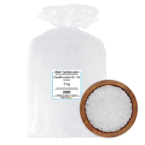 5 kg Paraffin 52-54°C in Pastillen, Kerzen ziehen & gießen, Made in Germany von DistrEbution