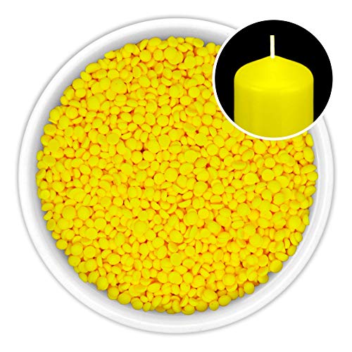 DistrEbution Neongelb Kerzenfarbe Wachsfarbe 10g zum Tauchen Neon Serie Gelb Made in Germany von DistrEbution