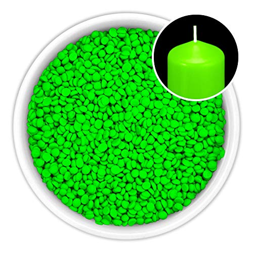 DistrEbution Neongrün Kerzenfarbe Wachsfarbe 10g zum Tauchen Neon Serie Grün Made in Germany von DistrEbution