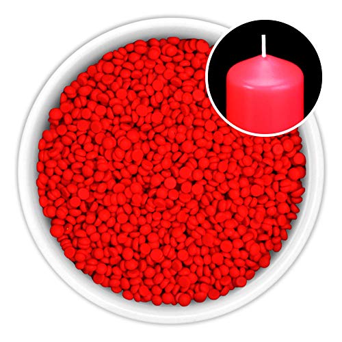 DistrEbution 100 g Wachsfarbe/Grundfarbe zum Tauchen, Kerzenfarben Neon Serie, Made in Germany (Neonrot) von DistrEbution