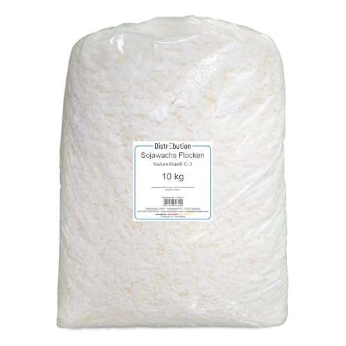 Sojawachs Flocken 10 kg NatureWax® C-3 natürliches Wachs für Kerzen gießen Kerzenwachs Kerzenherstellung von DistrEbution