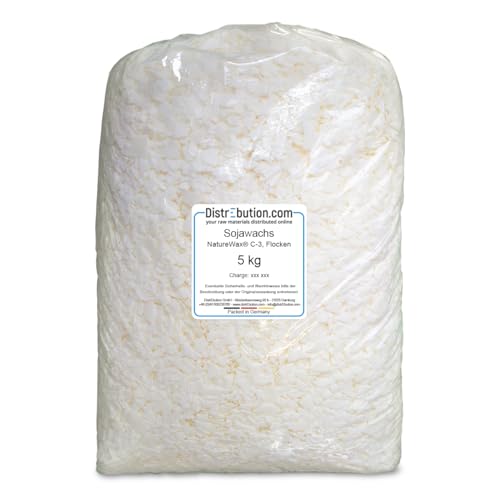 Sojawachs Flocken 5kg Kerzenwachs NatureWax® C-3 zum Kerzen gießen von DistrEbution