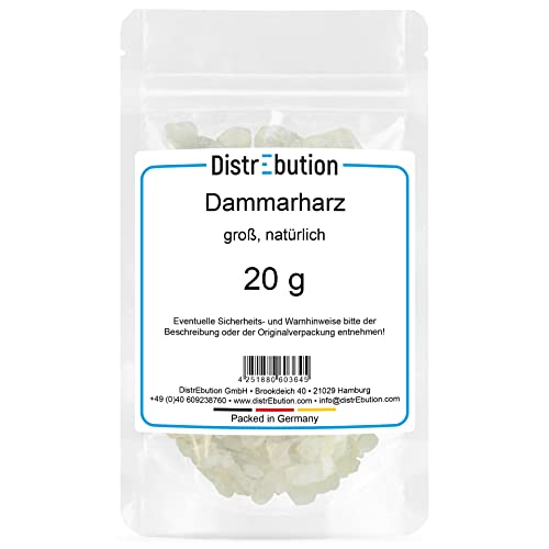 20 g Dammarharz, Räucherwerk, Weihrauch, angenehm zitronig im Geruch, zum Räuchern von DistrEbution