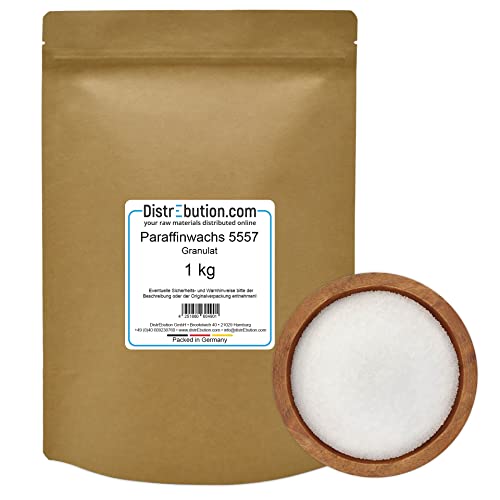 DistrEbution Paraffinwachs 5557 Granulat 1kg Kerzenwachs Kerzen gießen von DistrEbution