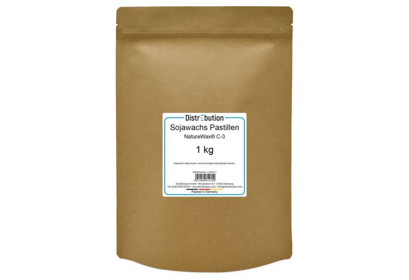 DistrEbution Bastelnaturmaterial Sojawachs Kerzenwachs, 1-20kg Pastillen, Natürliche Behälterkerzen, C-3 für Teelichter und Duftkerzen von DistrEbution