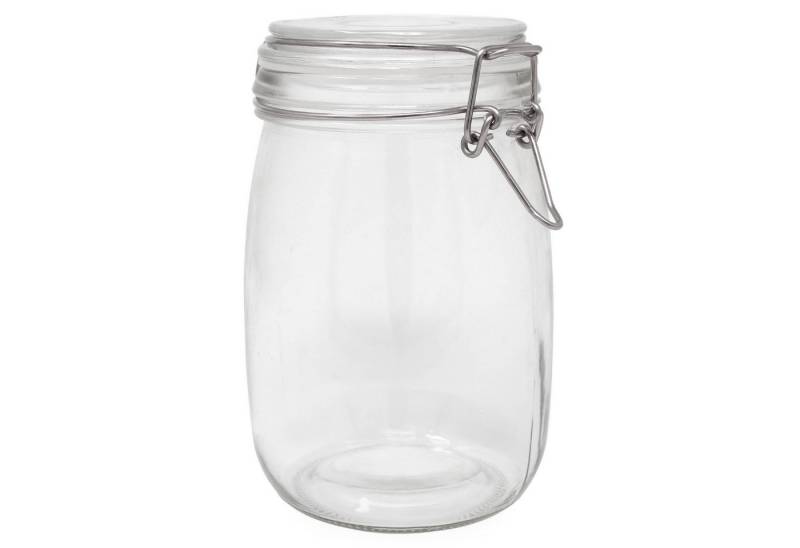 DistrEbution Einmachglas mit Bügelverschluss 1-24 Stk Vorratsdose 1000 ml, 6 Stück, Luftdichtes Drahtbügelglas von DistrEbution