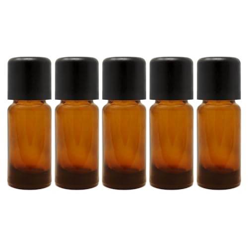 DistrEbution Glasflasche Braun mit Deckel und Tropfeinsatz 10ml Tropfflasche 5 Stück von DistrEbution