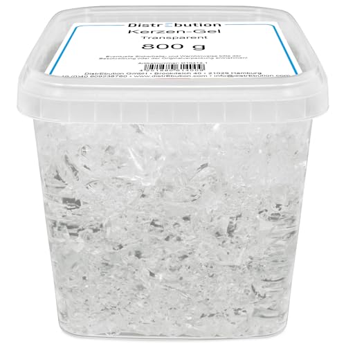 DistrEbution Kerzen-Gel transparent 800g Kerzengel Gelwachs zum Kerzen gießen von DistrEbution