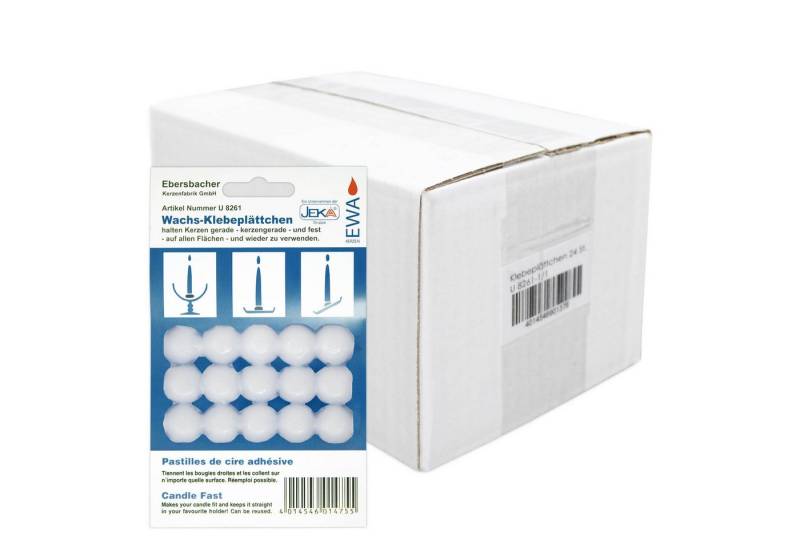 DistrEbution Klebepad Wachs Klebeplättchen, x15 pro Verpackung, zum Befestigen von Dochten (24-St) Heftwachsscheiben von DistrEbution