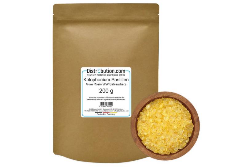 DistrEbution Lötkolben Kolophonium 100g-25kg Balsamharz in Hohe Qualität, Gum Rosin WW, Für Löten und Geigen von DistrEbution