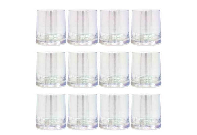 DistrEbution Teelichthalter Kerzenglas 270ml Irisierend 1/12/72 Stk Windlicht Dekoglas, Trinkglas (12 St), Teelichtglas von DistrEbution