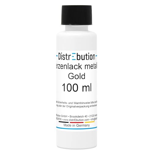 DistrEbution Kerzenlack metallic gold wasserlöslich glänzend 100ml von DistrEbution