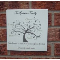 Personalisierte Stammbaum Holzschild Plakette Geschenkidee von DistressedPlaques