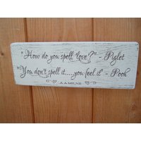 Winnie Puuh Holzplakette Liebeszeichen von DistressedPlaques