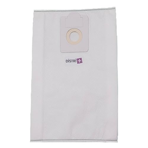 Distri+ - Kompatibler Staubsaugerbeutel: Ghibli AS7, AS10, D10, M7 - Floorpul: EOLE, PL12, PL15, PL25, PL25, SC604. etc - Beutel mit 5 Mikrofaserbeuteln von Distri+