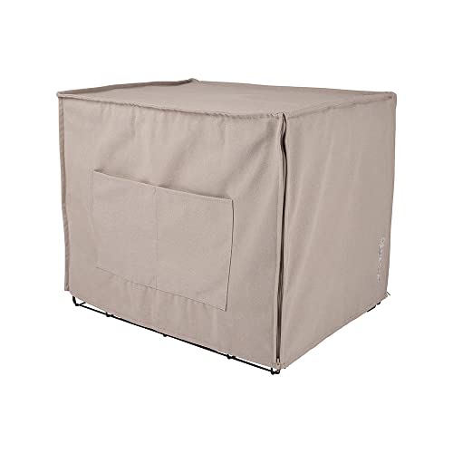 District 70 CRATE Cover - Stijlvolle Benchhoes - Canvas & Katoen - Verkrijgbaar in 5 maten - Donkergrijs & Zand - Maat: L - 94 x 63 x 66 cm, Kleur: Zand von District 70