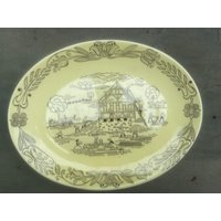 Royal China "Amish Barn Raising" Platter von DistrictTrading