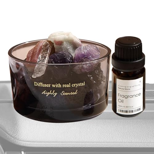 Ditanpu Aromatherapie-Stein - Langanhaltender Aromakristallstein-Diffusor und ätherisches Öl-Set - Feuerloser Duft ätherischer Öle, Kristall-Aromatherapie für Auto, Schlafzimmer, Wohnzimmer, Toilette von Ditanpu