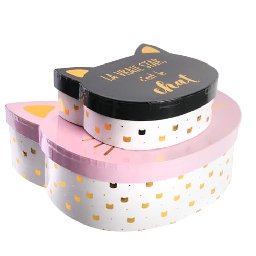 SET 2 CAJAS CARTÓN GATO von Dites Le Avec Des Mots