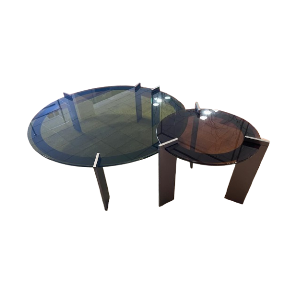 2er-Set Aulos Beistelltische aus Glas (grün/orange), Ditre Italia von Ditre Italia